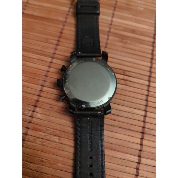 Fossil Nate Watch JR-1354 Mens Chronograph 50mm Case Black Leather Band Quartz - Picture 6 of 6